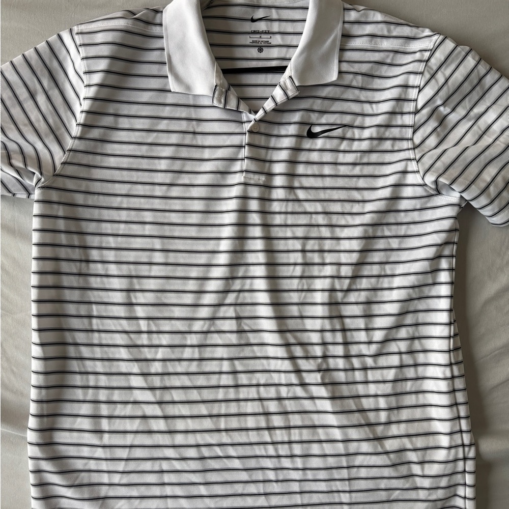 Nike White and Black Polo Shirt Classic Design